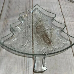 Indiana Glass Platter Christmas Tree Glass Platter 12"